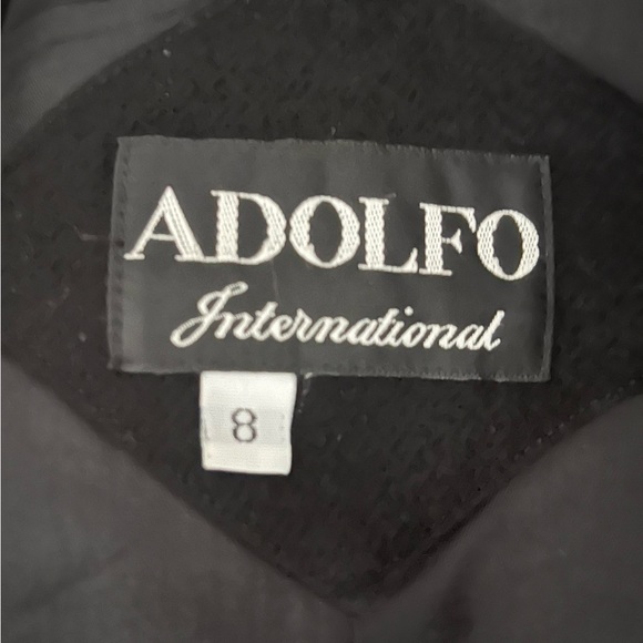 Vintage Black Wool Blazer with Suede Fringe by Adolfo size 8 - Picture 6 of 7